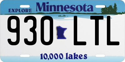 MN license plate 930LTL