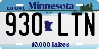 MN license plate 930LTN
