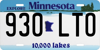 MN license plate 930LTO