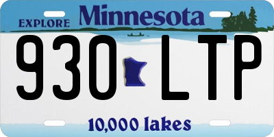 MN license plate 930LTP