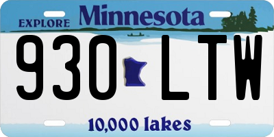 MN license plate 930LTW