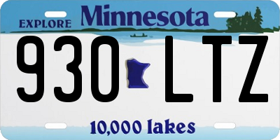 MN license plate 930LTZ