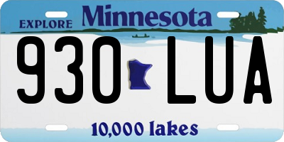 MN license plate 930LUA