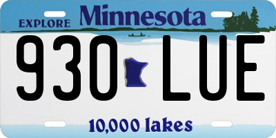 MN license plate 930LUE