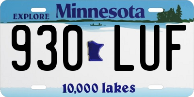 MN license plate 930LUF