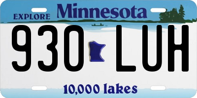 MN license plate 930LUH