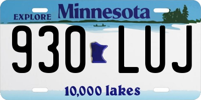 MN license plate 930LUJ