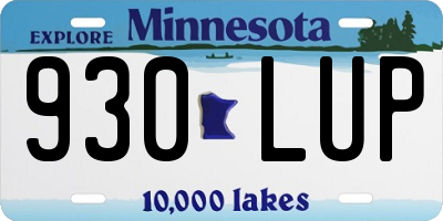 MN license plate 930LUP