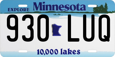 MN license plate 930LUQ