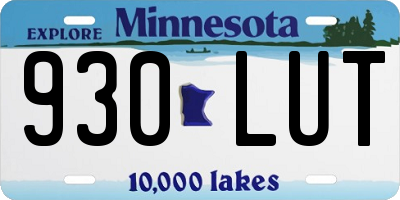 MN license plate 930LUT