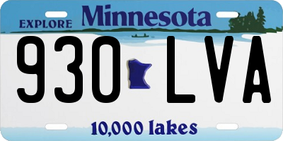 MN license plate 930LVA
