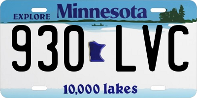 MN license plate 930LVC