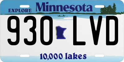 MN license plate 930LVD