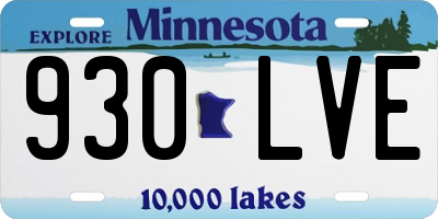 MN license plate 930LVE