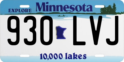 MN license plate 930LVJ