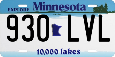 MN license plate 930LVL