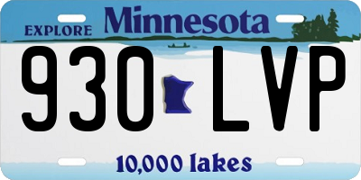 MN license plate 930LVP