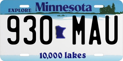 MN license plate 930MAU