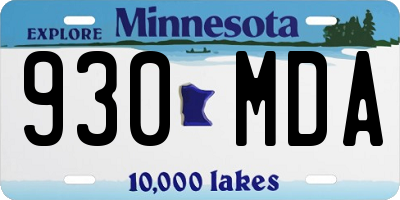 MN license plate 930MDA