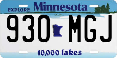 MN license plate 930MGJ