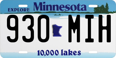 MN license plate 930MIH