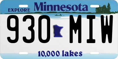 MN license plate 930MIW