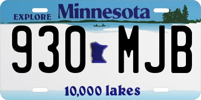 MN license plate 930MJB