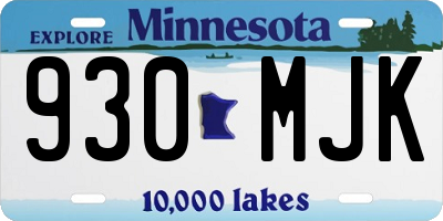 MN license plate 930MJK