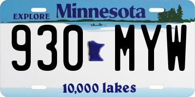 MN license plate 930MYW