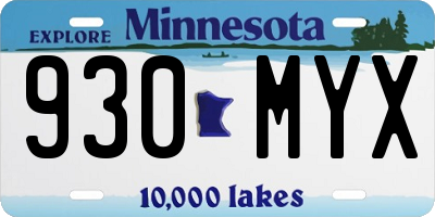 MN license plate 930MYX