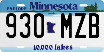 MN license plate 930MZB