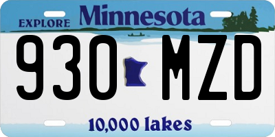 MN license plate 930MZD