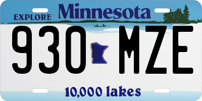 MN license plate 930MZE
