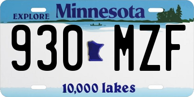 MN license plate 930MZF