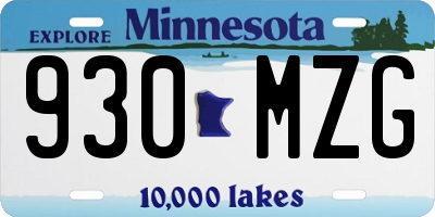 MN license plate 930MZG