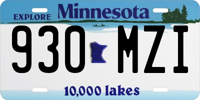 MN license plate 930MZI