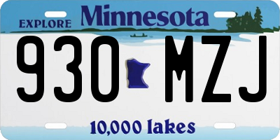 MN license plate 930MZJ