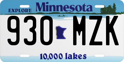 MN license plate 930MZK