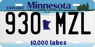 MN license plate 930MZL