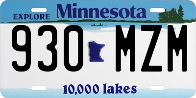 MN license plate 930MZM