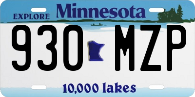 MN license plate 930MZP