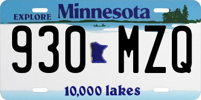 MN license plate 930MZQ