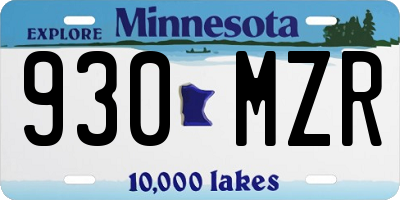 MN license plate 930MZR