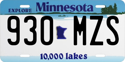 MN license plate 930MZS