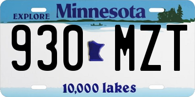 MN license plate 930MZT