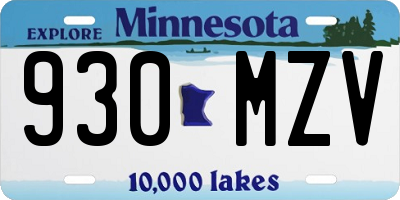 MN license plate 930MZV