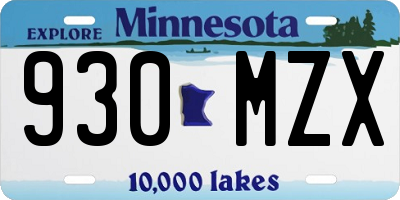 MN license plate 930MZX