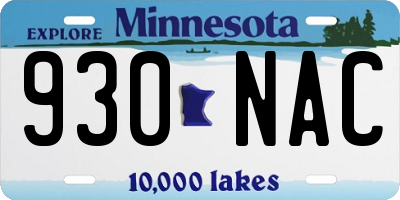 MN license plate 930NAC