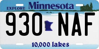 MN license plate 930NAF