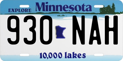 MN license plate 930NAH